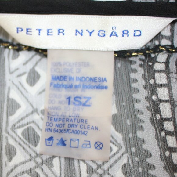 #514 Peter Nygard White & Black Embellished Shawl (Guestimated Size 16) - Picture 8 of 10